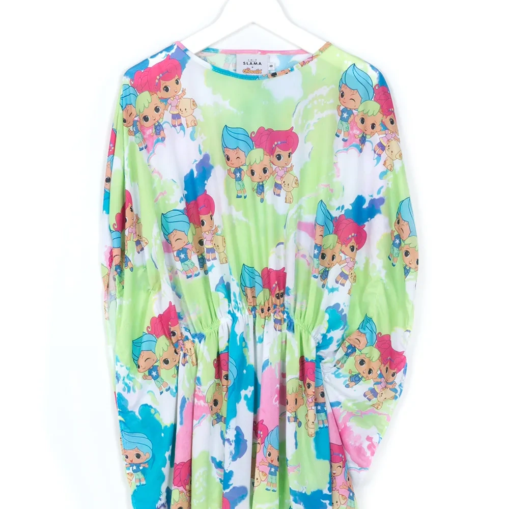 платье с драпировкой и узором