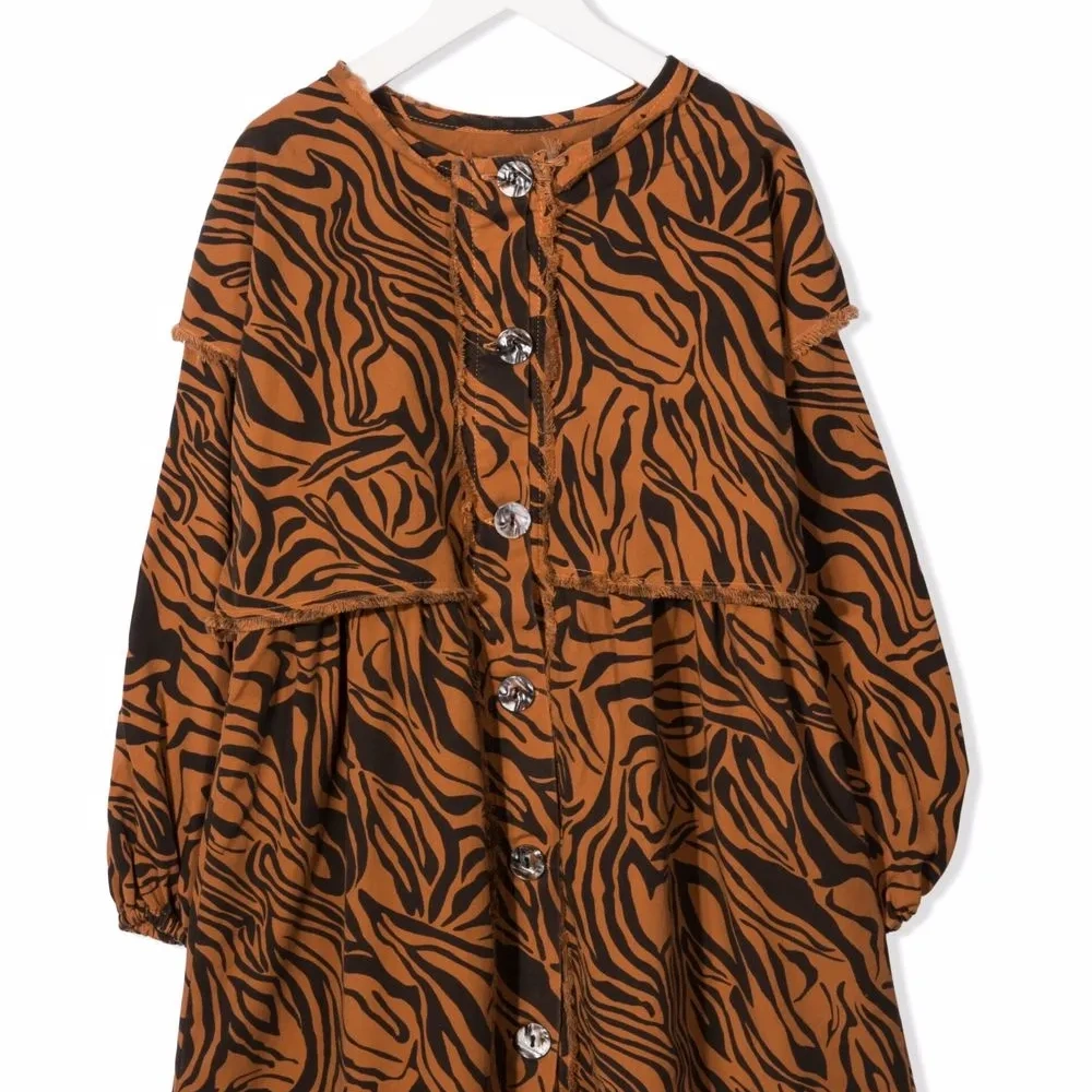 платье миди с тигровым принтом