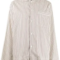 Поплиновая пижамная рубашка в полоску Поплиновая пижамная рубашка в полоску