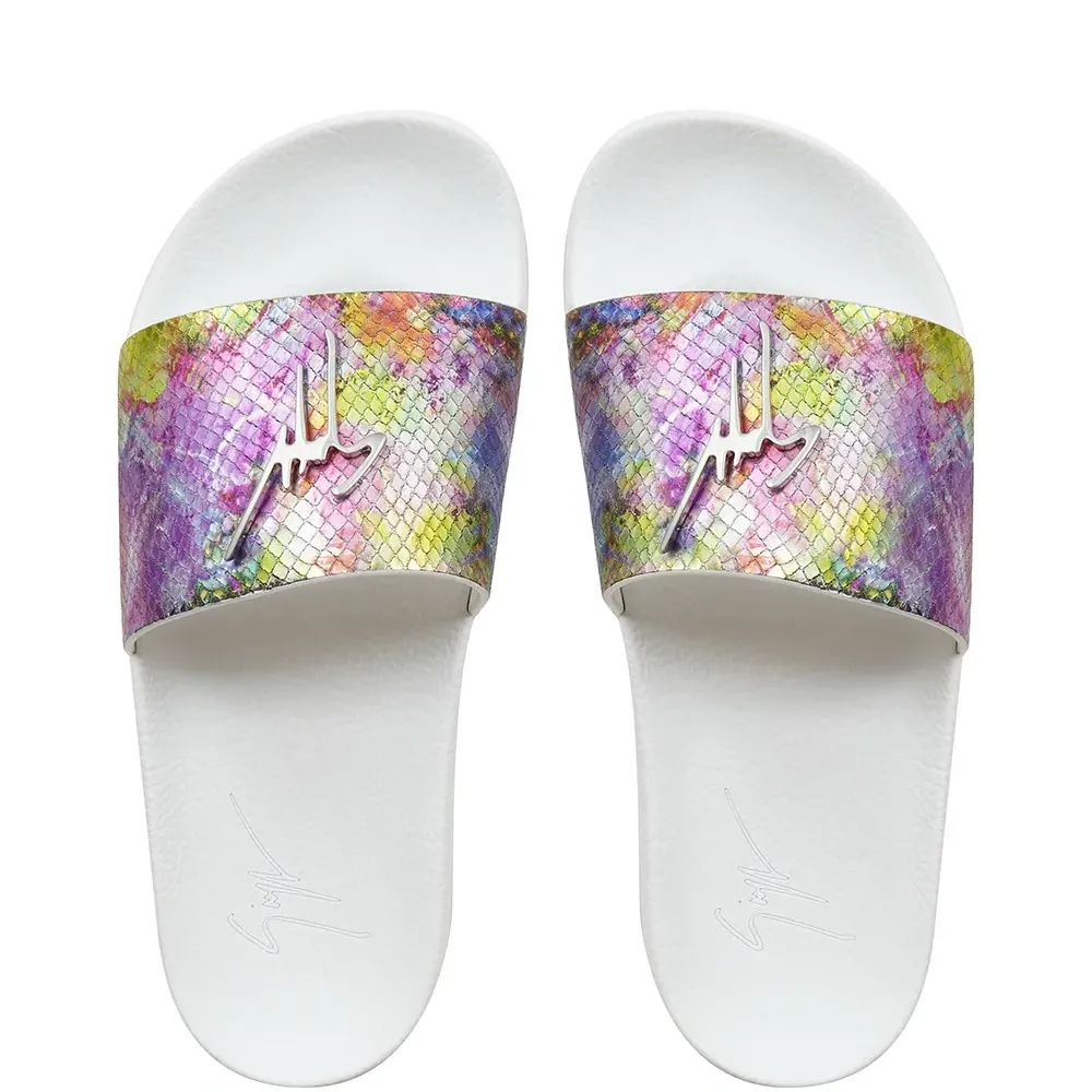 шлепанцы Brett с тиснением под кожу питона шлепанцы Brett с тиснением под кожу питона