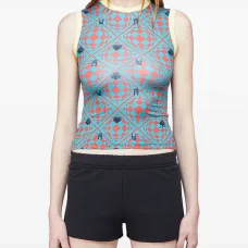 Топ без рукавов с геометрическим узором Топ без рукавов с геометрическим узором