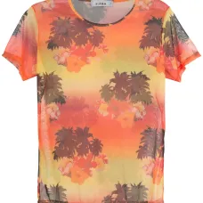 Футболка с эффектом омбре и принтом