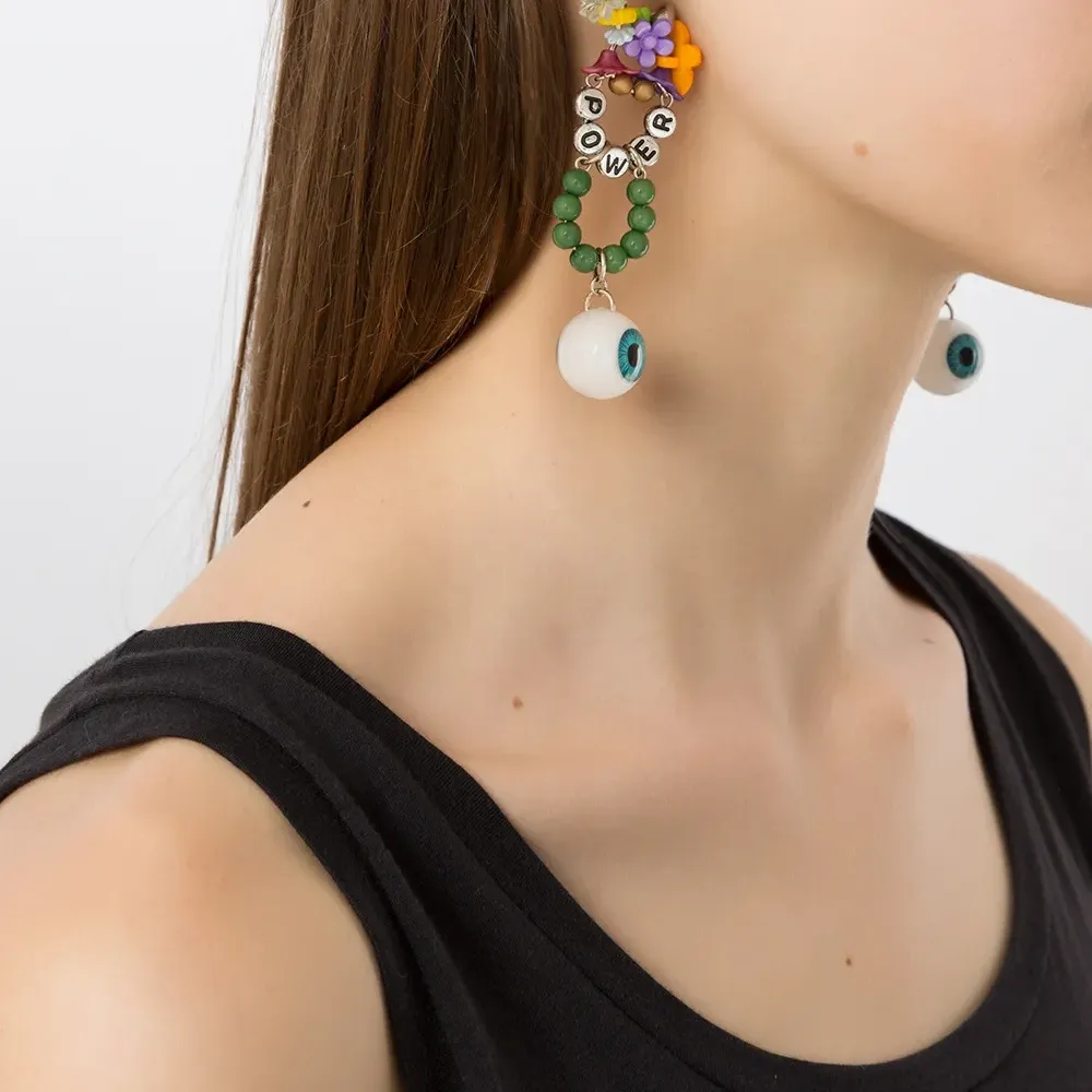 Серьги-подвески с бусинами