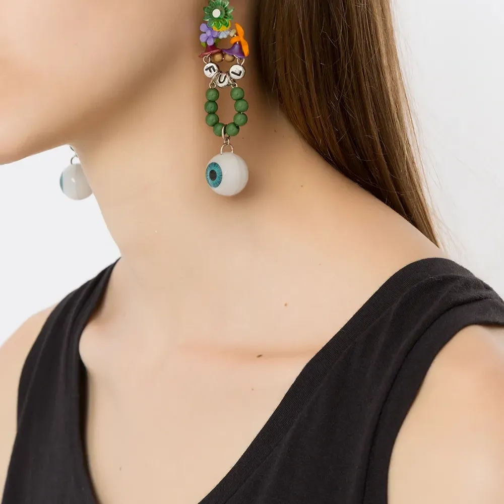 Серьги-подвески с бусинами