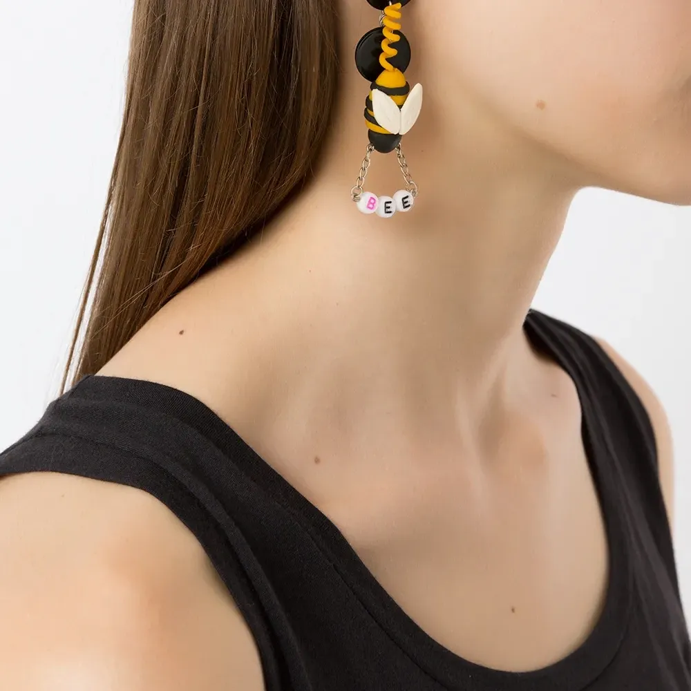 Серьги-подвески с бусинами