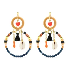 Серьги-подвески с бусинами