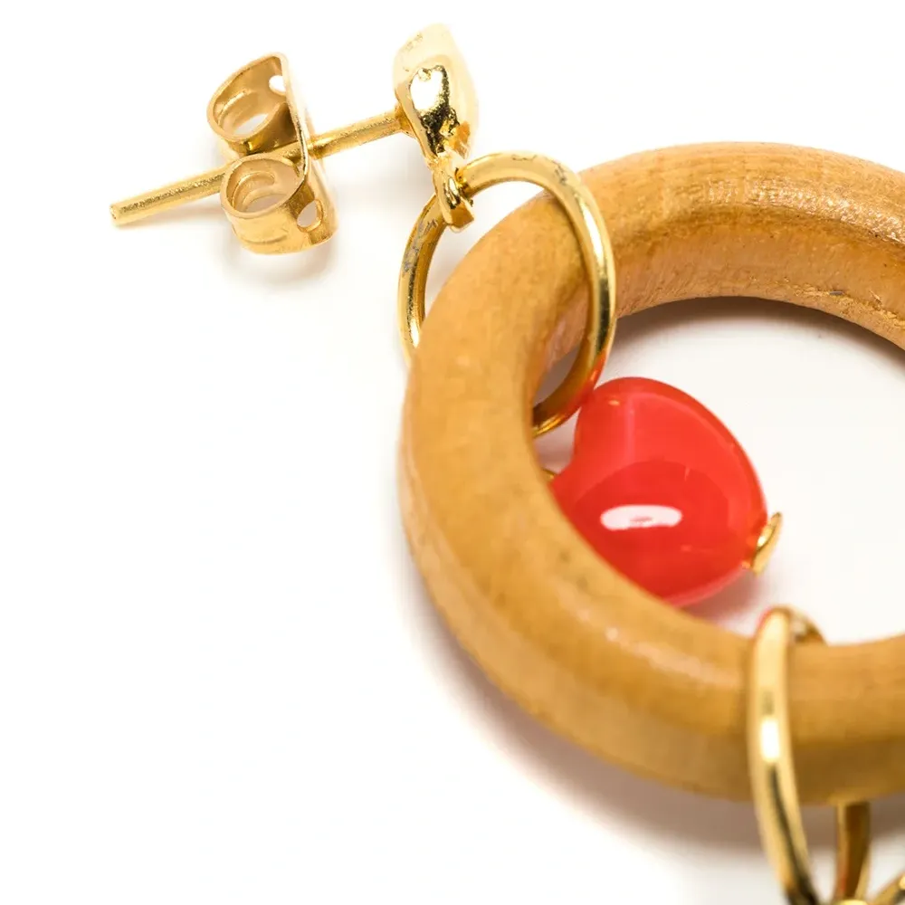 Серьги-подвески с бусинами