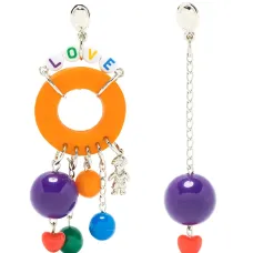 Серьги-подвески Love с бусинами