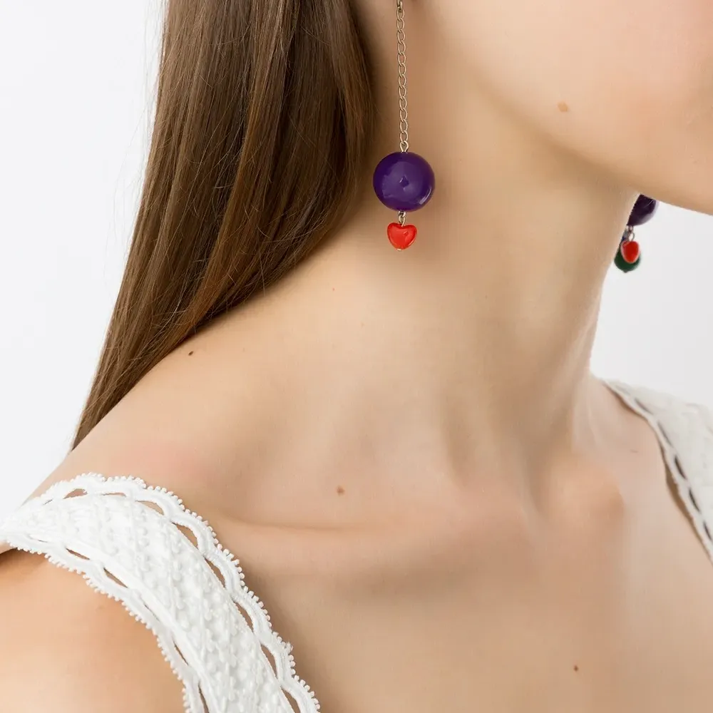 Серьги-подвески Love с бусинами