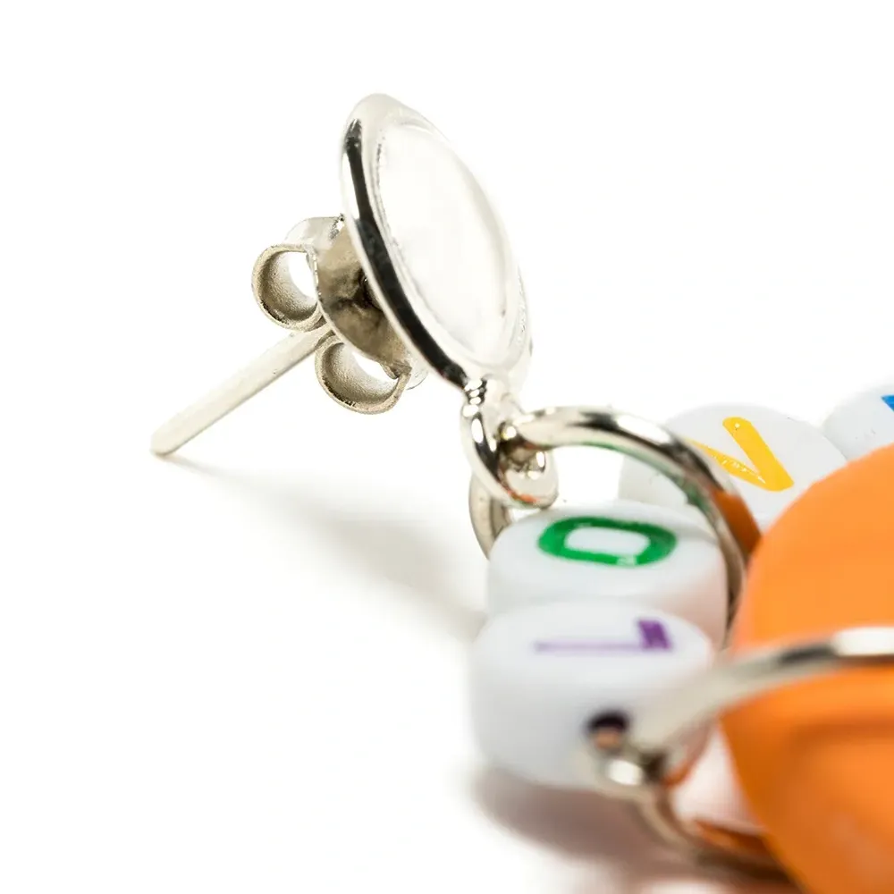 Серьги-подвески Love с бусинами