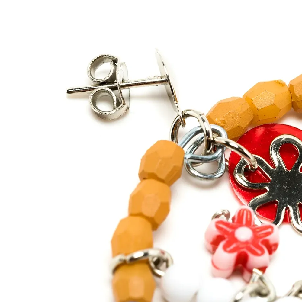 Серьги-подвески с бусинами