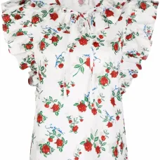 блузка с оборками и цветочным принтом блузка с оборками и цветочным принтом