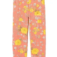 Вельветовые брюки с цветочным принтом