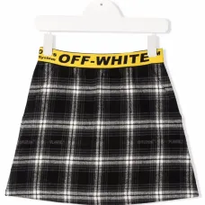 клетчатая мини-юбка с логотипом клетчатая мини-юбка с логотипом