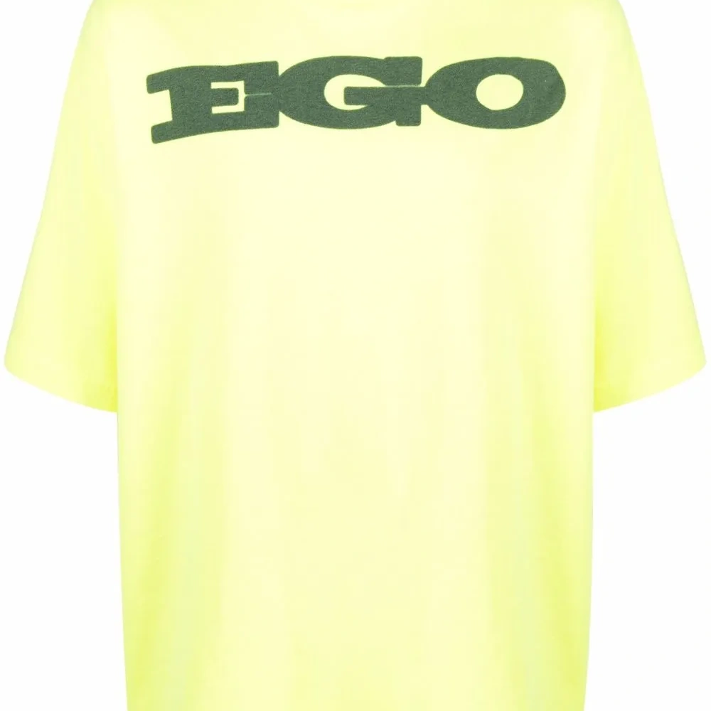 футболка с приспущенными плечами и принтом Ego