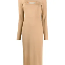 платье миди с вырезом