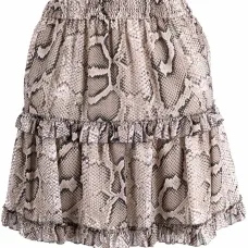 Юбка мини со змеиным принтом