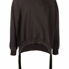 Толстовка с круглым вырезом и шнурками