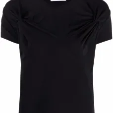 футболка с круглым вырезом и драпировкой