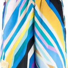 полосатые шорты с завышенной талией