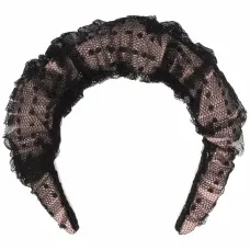 Ободок со вставкой из тюля в горох