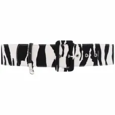 Ремень с зебровым принтом и пряжкой