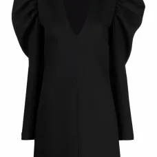 Платье мини с объемными рукавами