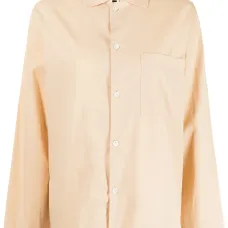 Пижамная поплиновая рубашка с длинными рукавами