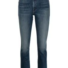 Укороченные джинсы с завышенной талией