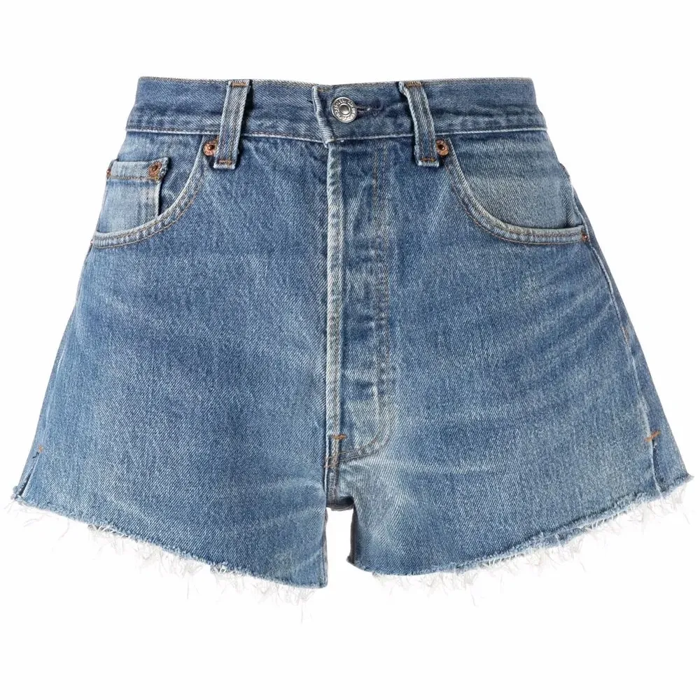Джинсовые шорты с необработанными краями Джинсовые шорты с необработанными краями