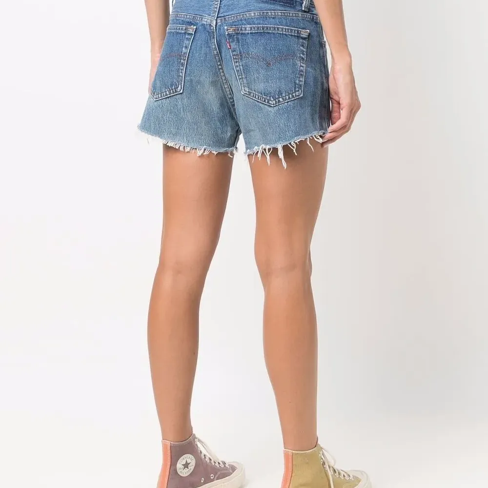 Джинсовые шорты с необработанными краями Джинсовые шорты с необработанными краями