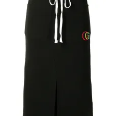 Юбка миди с вышитым логотипом