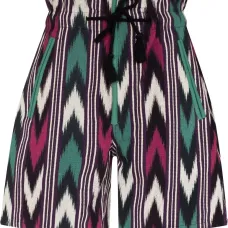 Шорты с завышенной талией и принтом зигзаг