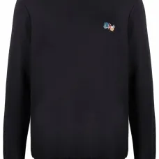 толстовка с круглым вырезом и логотипом