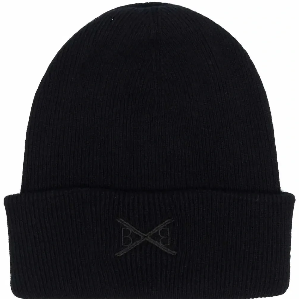 Кашемировая шапка бини с вышитым логотипом