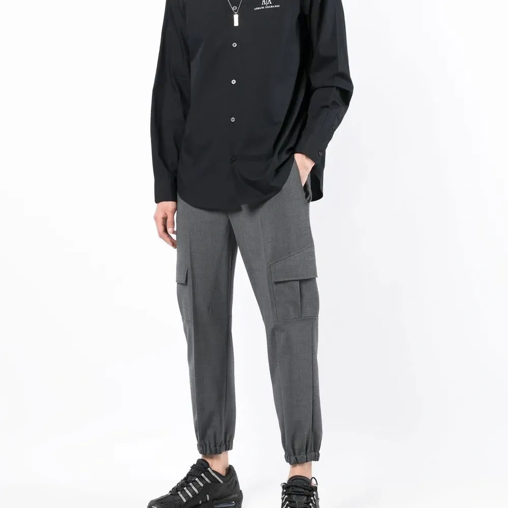 Рубашка с длинными рукавами и вышитым логотипом