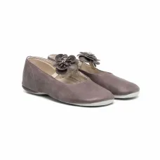 балетки с цветочной аппликацией