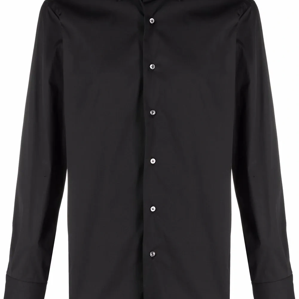 поплиновая рубашка с длинными рукавами