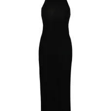 Платье с вырезом халтер и разрезом сбоку