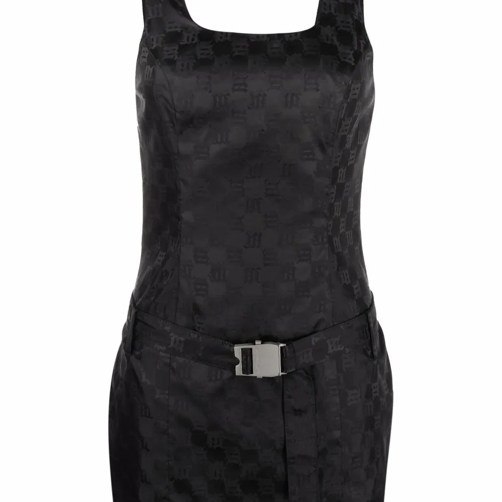 Жаккардовое платье мини с монограммой