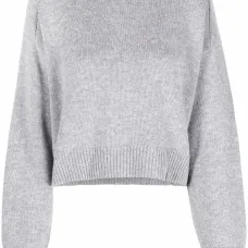 Укороченный джемпер с отделкой в рубчик