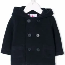 Двубортное пальто с капюшоном