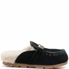 Меховые слиперы с логотипом