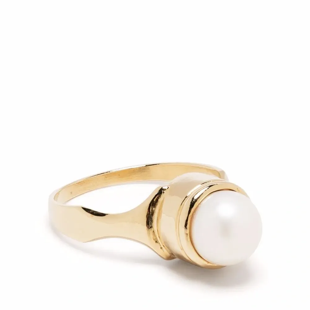 Позолоченный перстень с жемчугом
