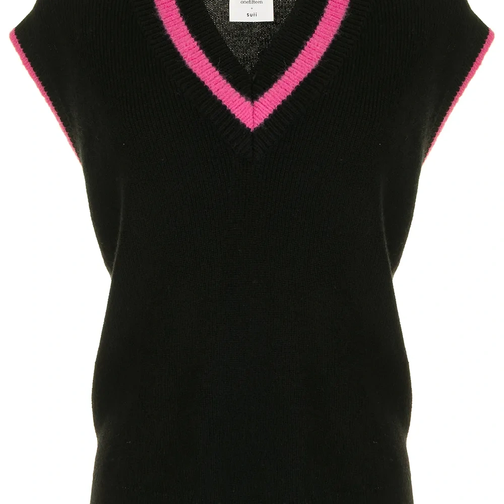 Трикотажный жилет с контрастной отделкой