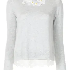 Джемпер с цветочной аппликацией