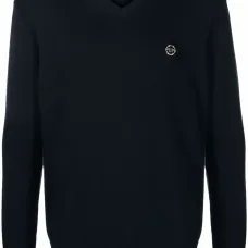 Джемпер с V-образным вырезом и-нашивкой-логотипом Джемпер с V-образным вырезом и-нашивкой-логотипом