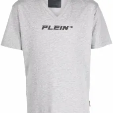 Футболка с V-образным вырезом и логотипом