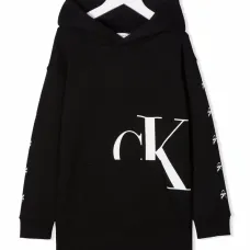 Платье-толстовка с капюшоном и логотипом