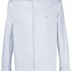 Рубашка с длинными рукавами и вышитым логотипом Рубашка с длинными рукавами и вышитым логотипом